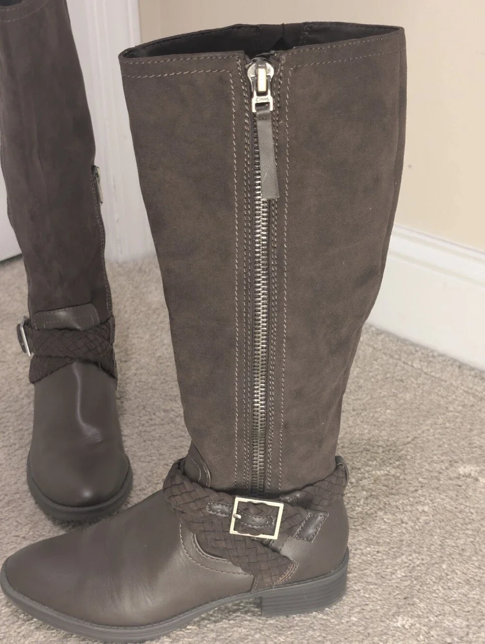 Circus by Sam Edelman 'Perry' Dark Brown Knee High Leather & Suede Boots